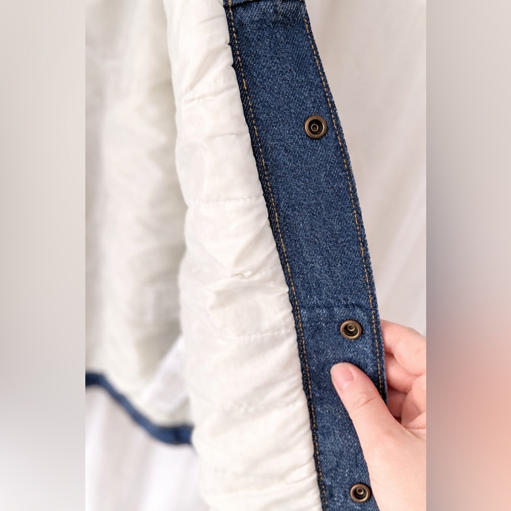 Levi’s Premium Denim Trucker Jacket Faux Fur Collar Quilted Lining Size L NWOT - Picture 4 of 5